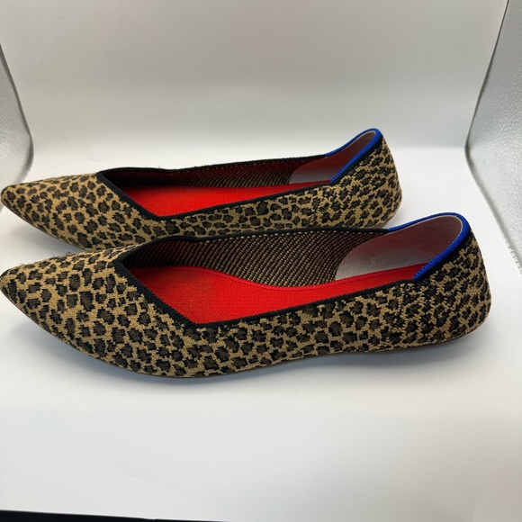 Rothy’s The Point Little Cat Leopard Knit Flats Women’s Size 12 Pointed Toe - Picture 6 of 12